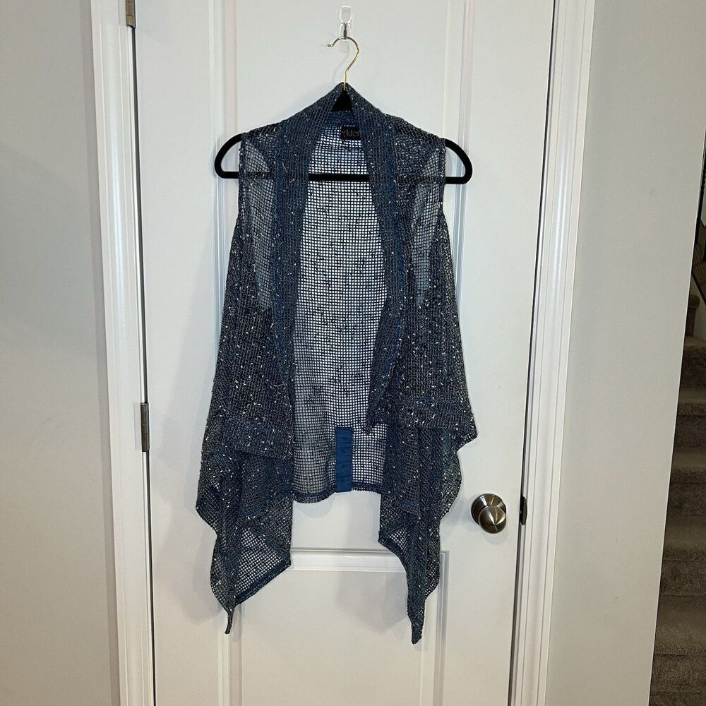 Adorn Women’s Mesh Cardigan Small Medium Swim Cover Up Teal $5